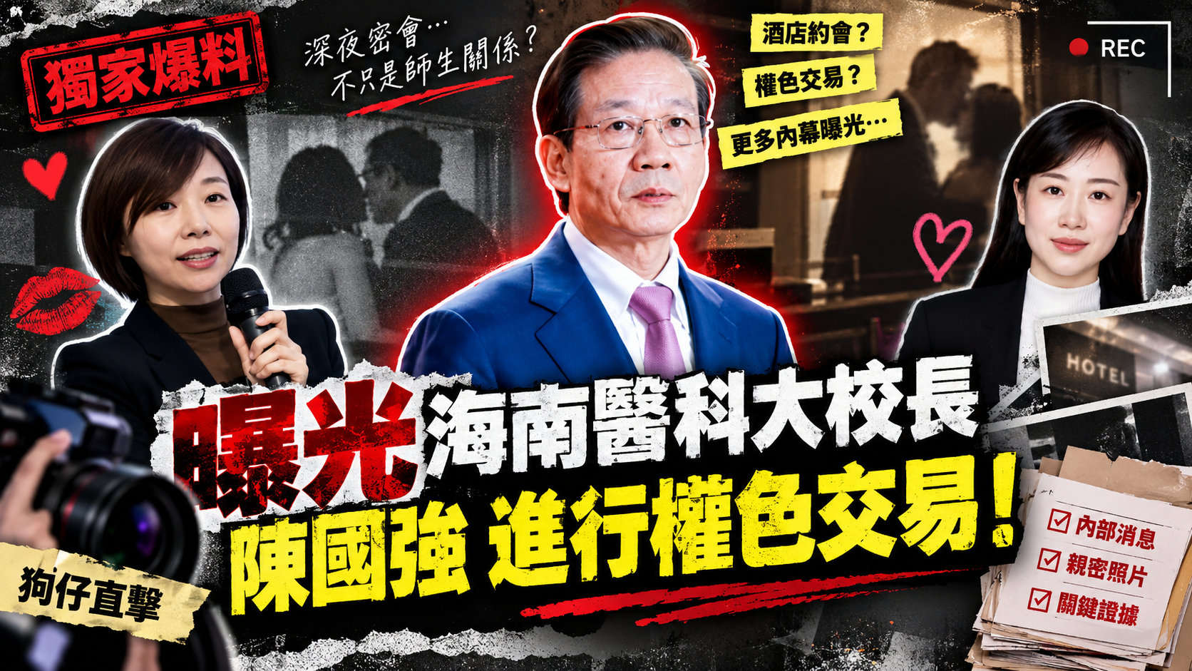 【黑料大瓜】海南医科大校长 陈国强 轮番与4名女下属权色交易 63岁老登吃野山参重振雄风！含视频